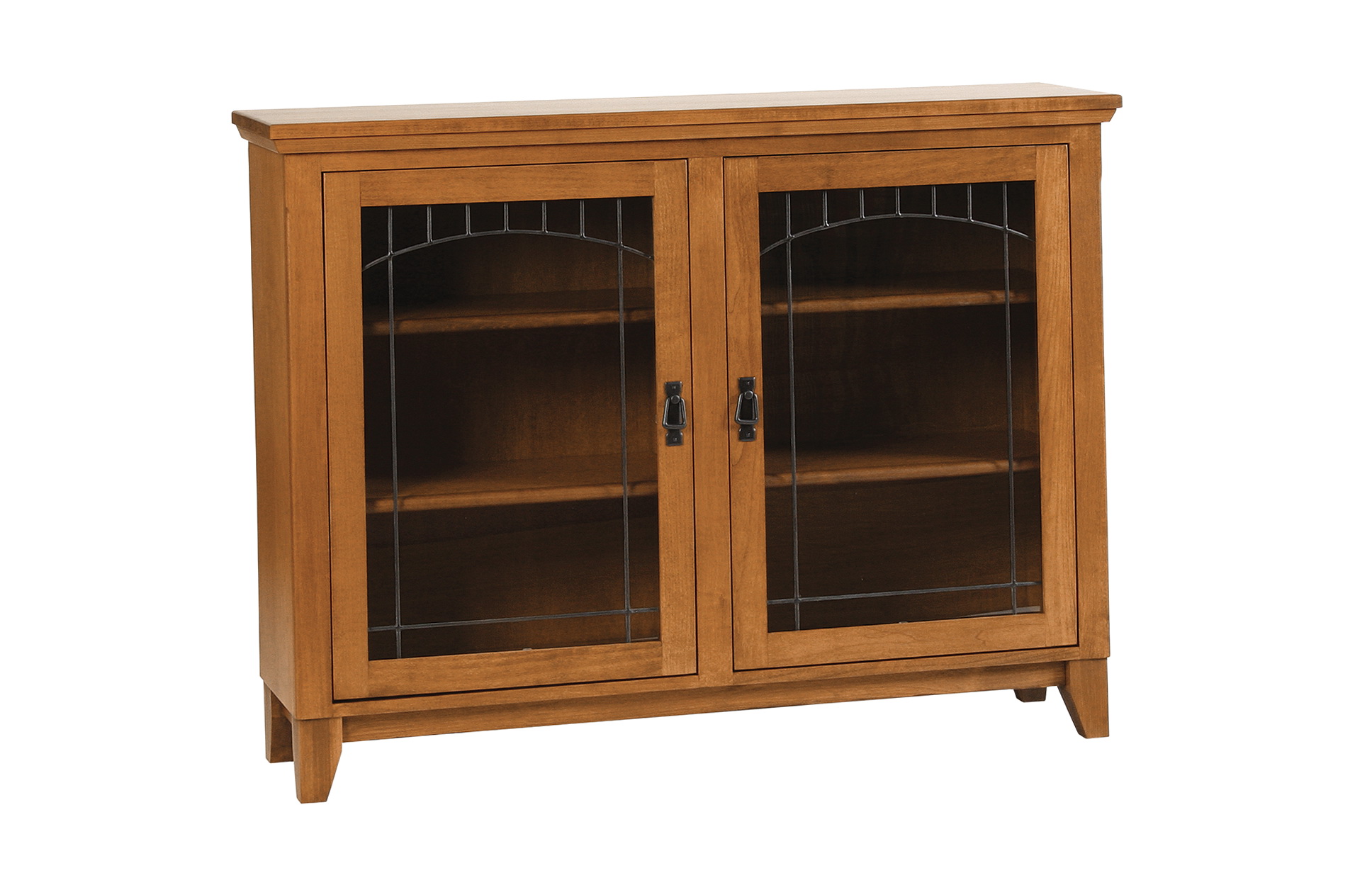 Mission Style Bookcase With Glass Doors